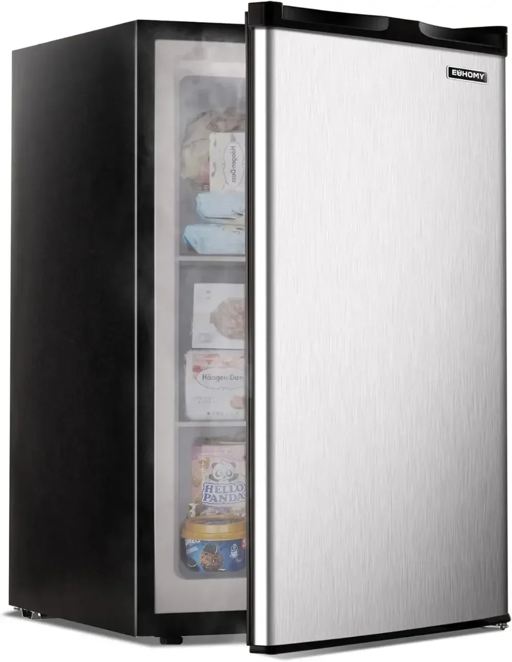 

EUHOMY Upright freezer, 3.0 Cubic Feet, Single Door Compact Mini Freezer with Reversible Stainless Steel Door, Small freezer