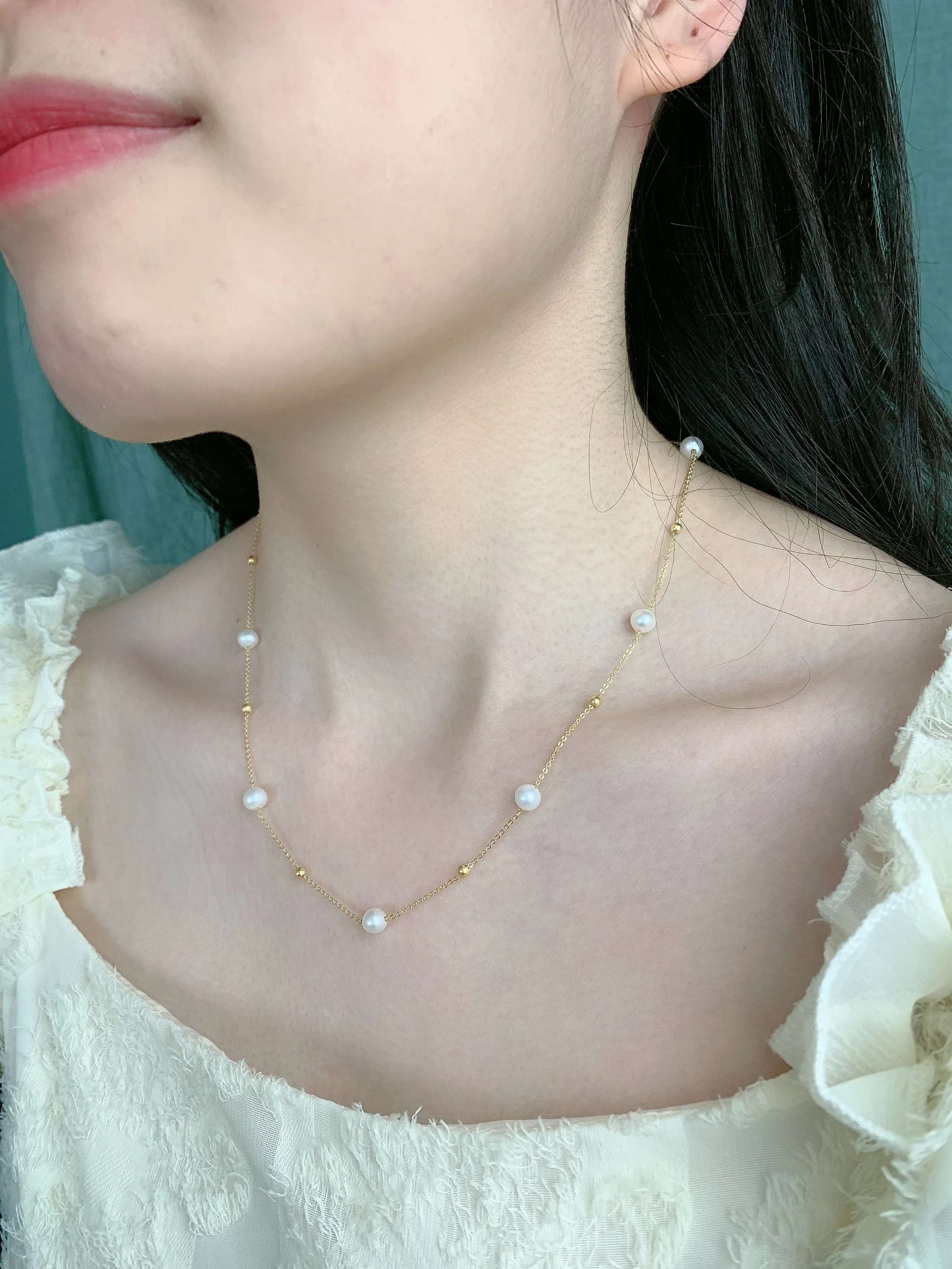 Pure freshwater pearl necklace pendant Fine Jewelry  star Original Design Fashionable and versatile light luxury party gift for