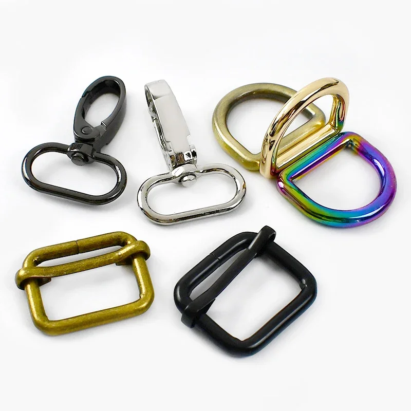 

2/5Sets 20-38mm Metal D Ring Buckle Bag Strap Belt Swivel Lobster Clasp Handbag Shoulder Backpack Loop Hook DIY Sewing Accessory