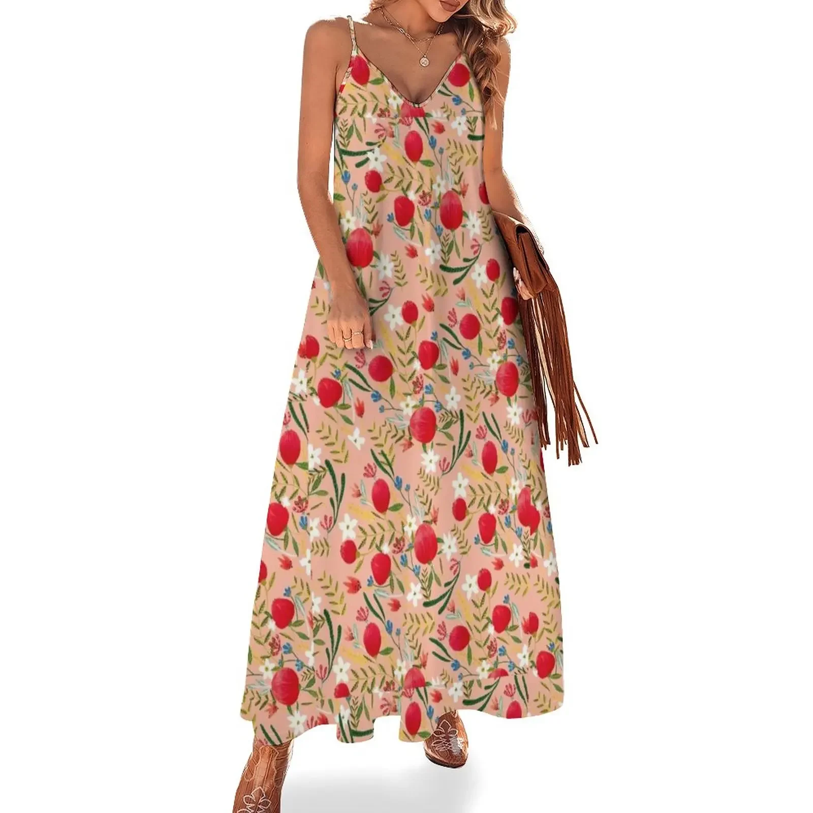 

July Flowers Sleeveless Dress women's fashion dresses sexy dress for women Women long dress