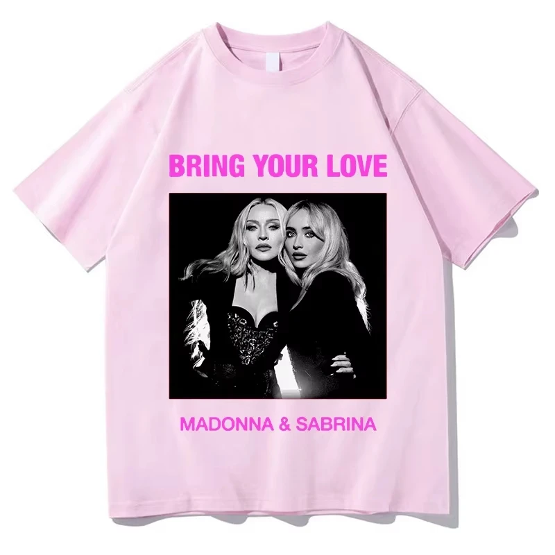 2026 Unisex Fashion Madonn Sabrina Carpenter 'Bring Your Love' T-Shirt Loose Streetwear Design Female Top Casual Tees
