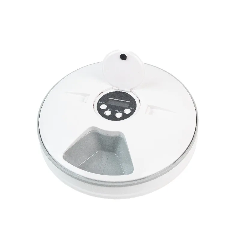 

Automatic Pet Feeder 6 Meal Compartments Smart Timer Large Capacity Music Reminder Portion Control For Cats Dogs Dry Or Wet Food