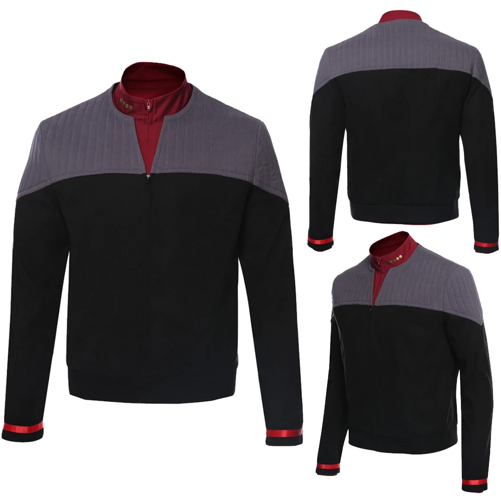 Filme espaço viagem role play luc cosplay picard disfarce traje masculino roupas adulto masculino fantasia vestir-se roupas de festa
