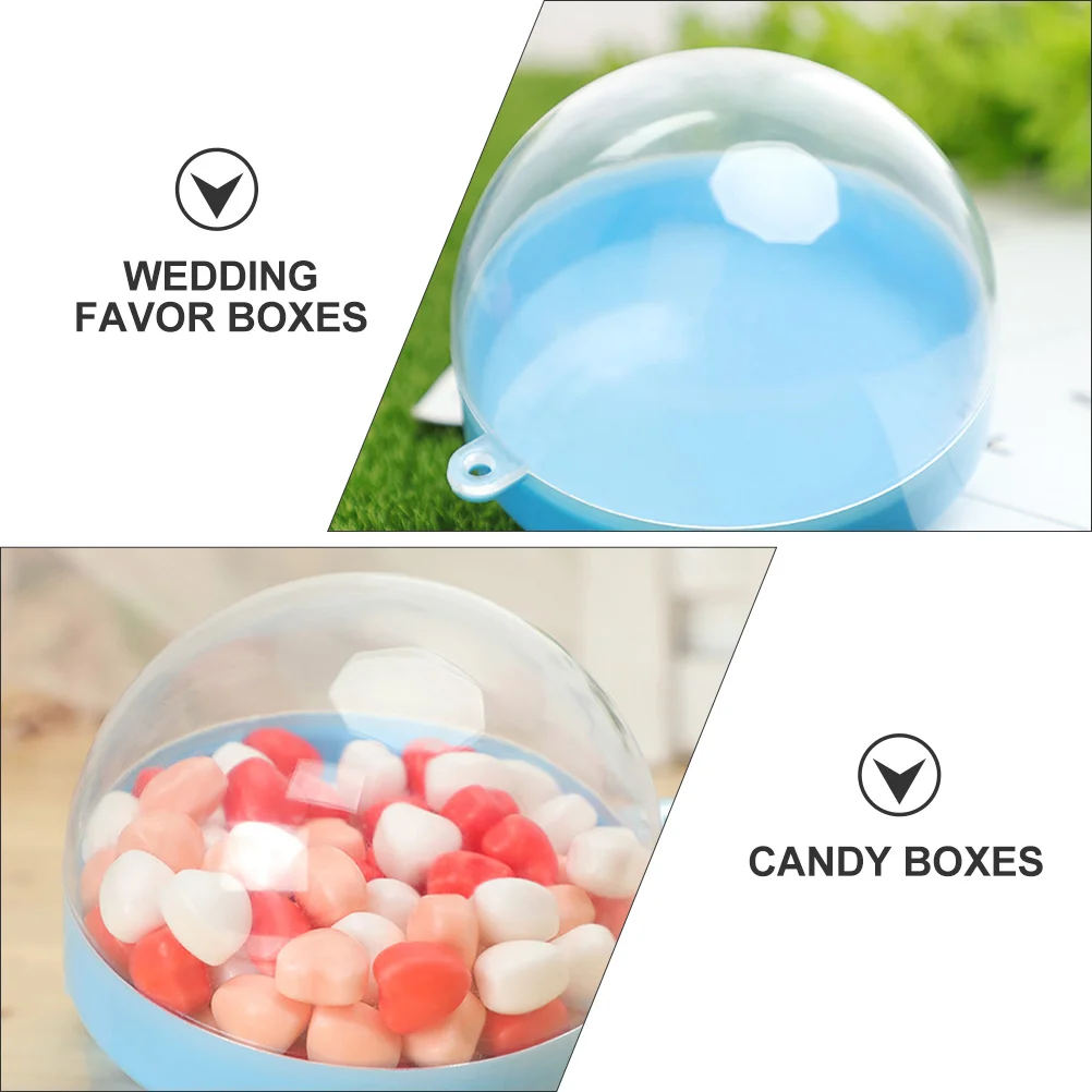 12 Pcs Semicircle Plastic Box Party Candy Boxes Gift Storage Present Cake Holder Favors with Cover Wedding