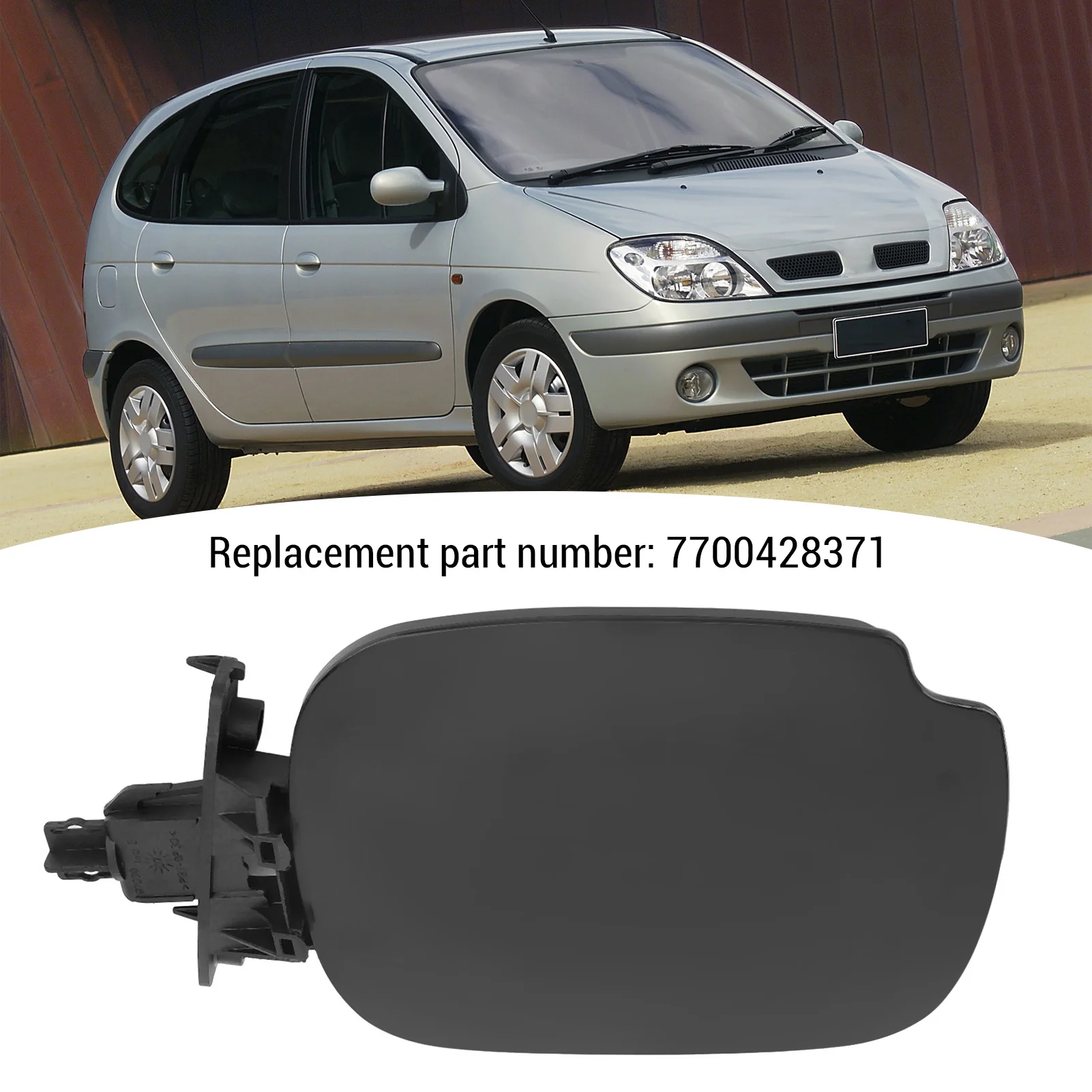 Car Fuel Filler Flap Tank Cap Cover with Hinge Impact Proof Long Lasting 7700428371 Replacement for Renault Scenic 1999-2003