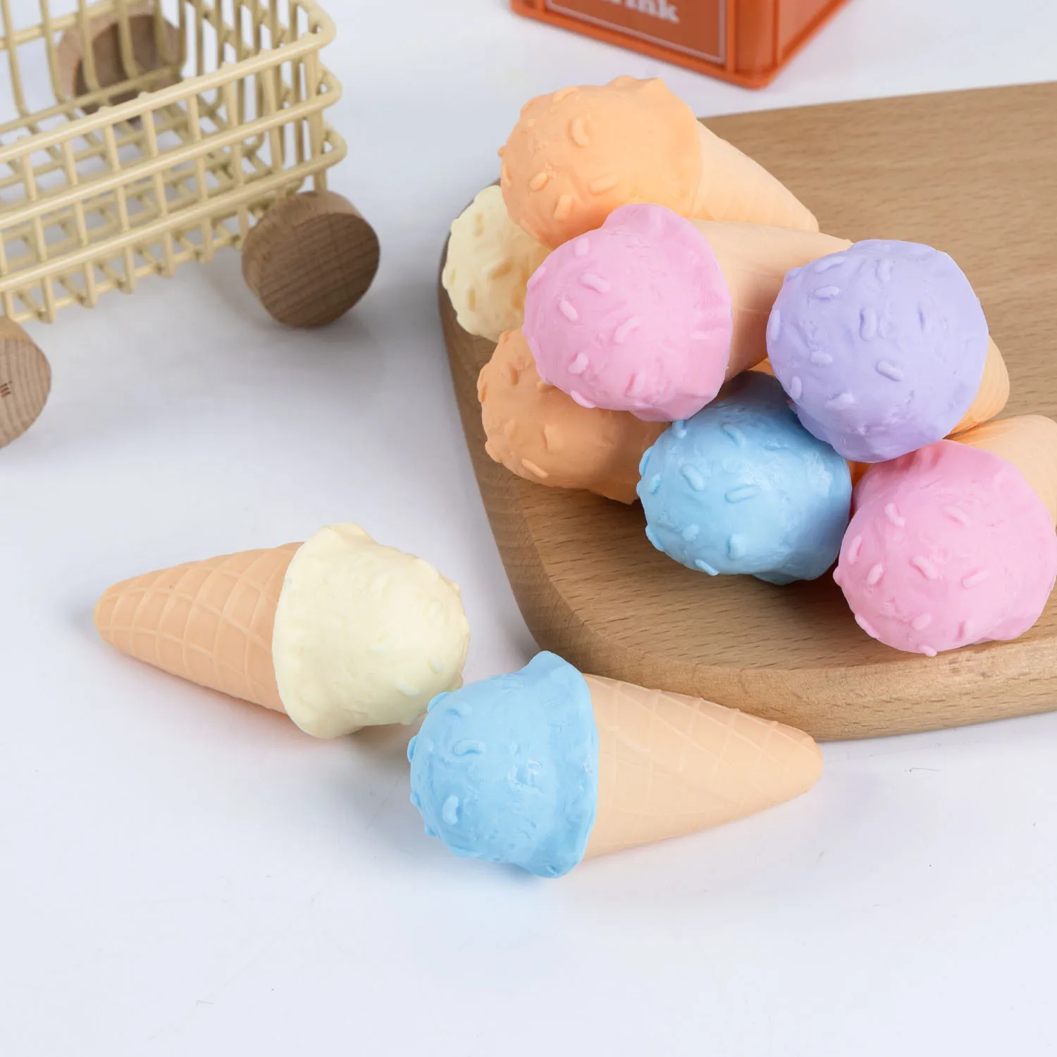 7cm Realistic Fake Ice Cream Cone Model Crispy Mini Waffle Cone Simulation Food DIY Desktop Decoration Display Prop Home Decor