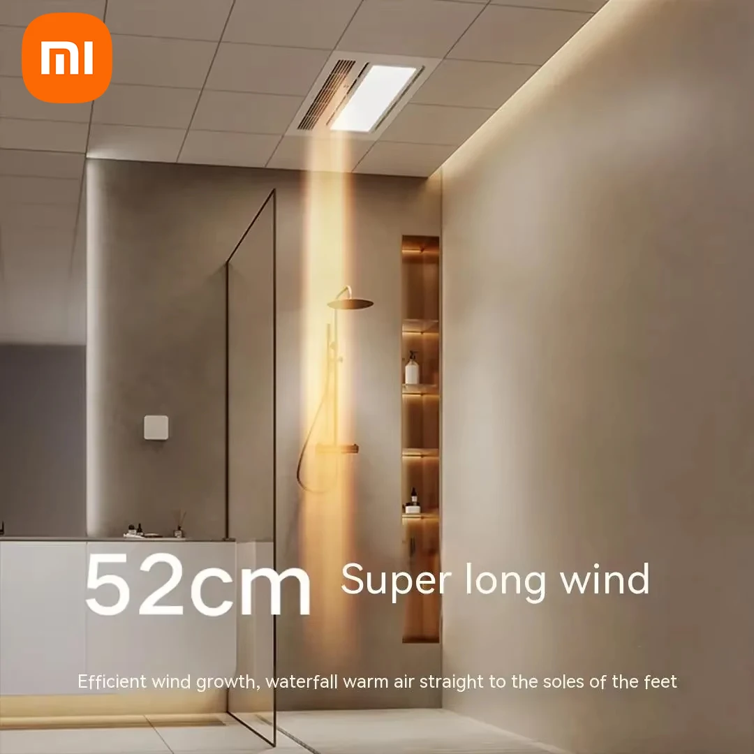 

Умный потолочный вентилятор-обогреватель Xiaomi для ванной комнаты с подогревом воздуха и встроенным светильником, зимний обогреватель с управлением через приложение