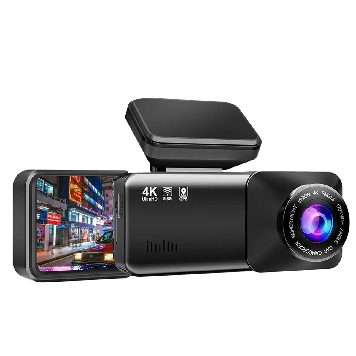 N05R Car Dashcam 4k Front and Rear Camera,GPS Dashcam with Parking Monitoring,170° Wide Angle,Night Vsion & Parking Mode