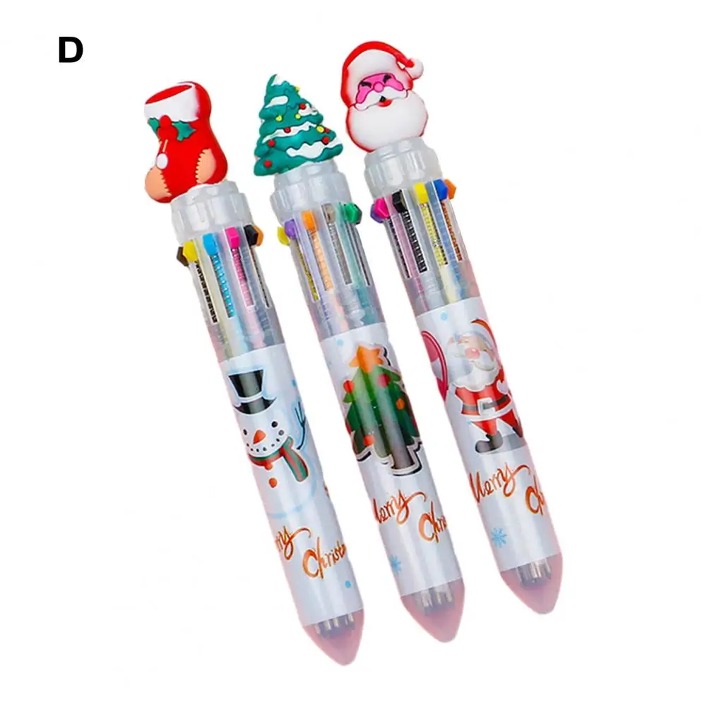 Cute Ballpoint Pen Plastic Ballpoint Pen Christmas Ballpoint Pen Set 10 Cute Cartoon Santa Claus Elk Designs Gift for Kids