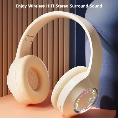 M3 블루투스 접이식 헤드셋, LED 카드 포함, 무선 TYPE-C 충전, 멀티 씬 애플리케이션, 게임 및 사무실 헤드폰 