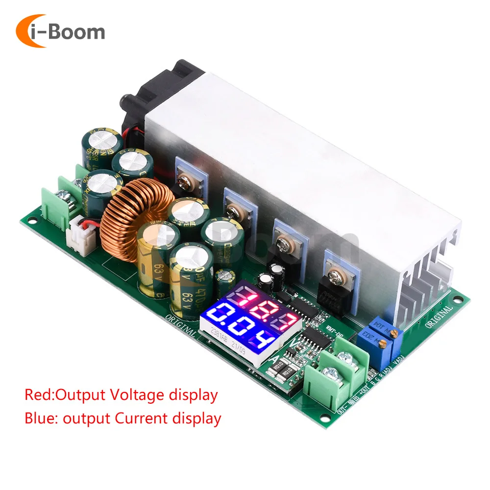 Módulo de fuente de alimentación reductor ajustable de DC12-80V, regulador de voltaje, pantalla Digital de 600W, alto rendimiento