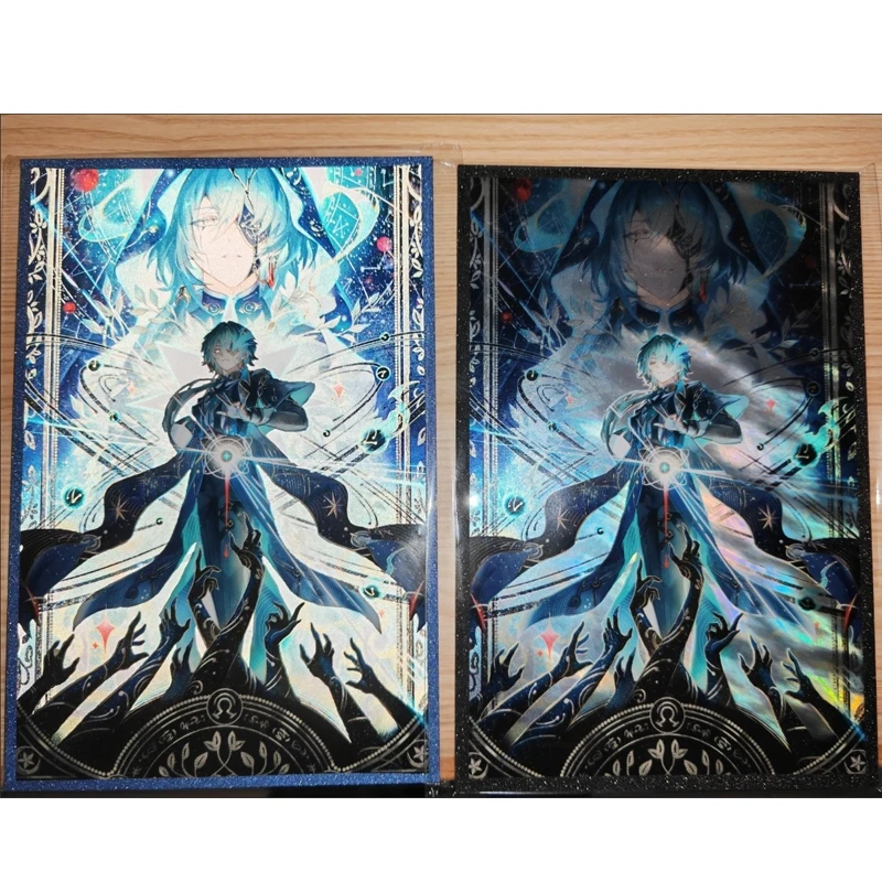 2Pcs/Set Anime Laser Card Anaxa Anaxagoras Reflective Card Postcard Gift