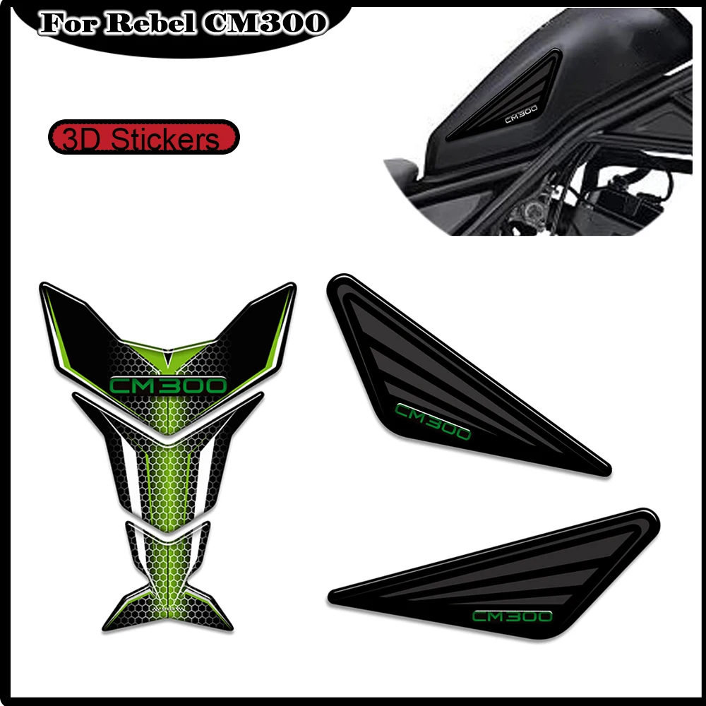 

For HONDA Rebel CMX 300 CMX300 Rebel300 Motorcycle Tank Pad Sde Grips Gas Fuel Oil Kit Knee Protector 3D Stickers Decals
