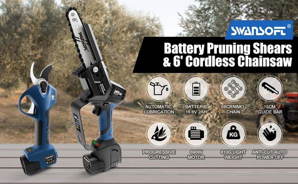 Chain saw CS-1S and Pru28 kit 28mm LED screen progressive anti shearing hand electric pruning cutter fruit tree pruning cutter