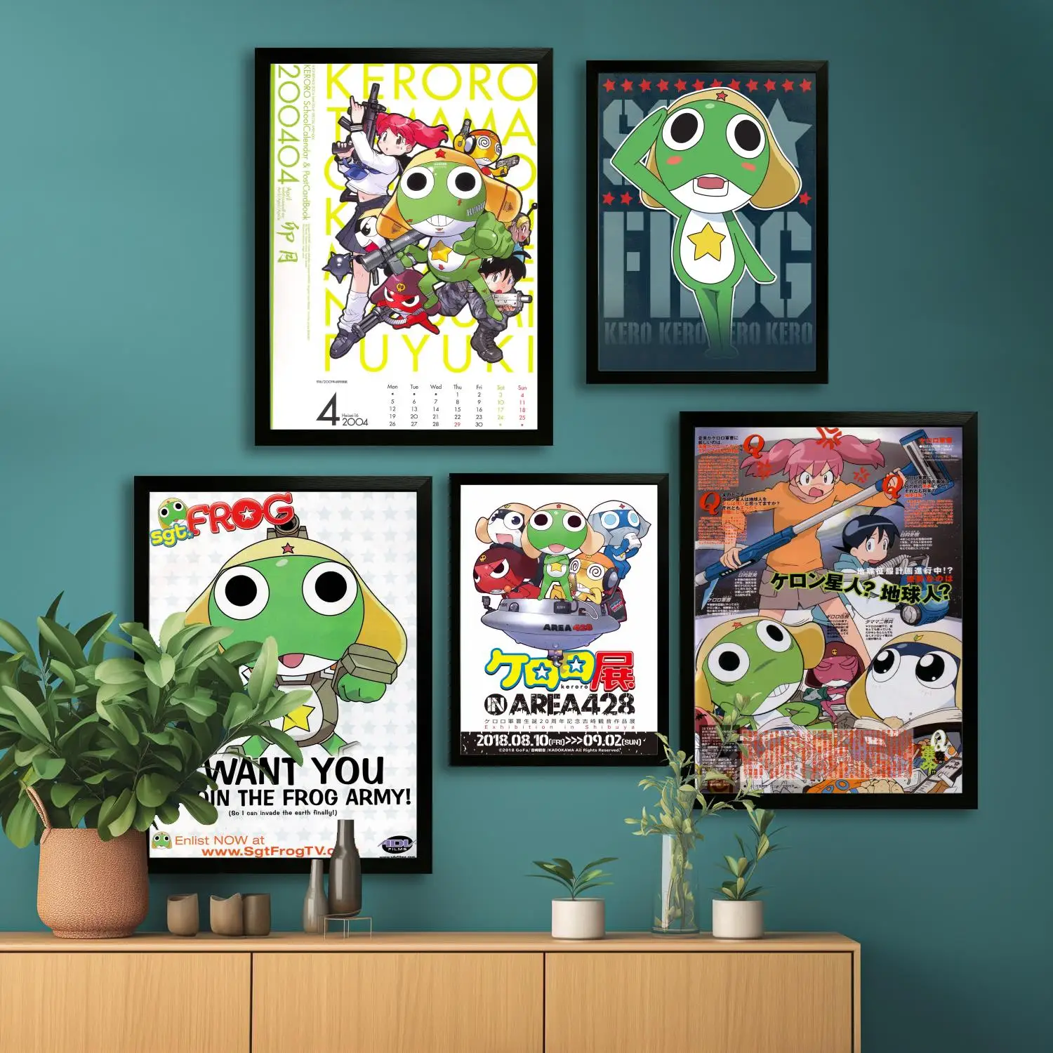 Keroro-Póster artístico en lienzo de dibujos animados de manga, impresión de imagen artística de pared, carteles modernos para decoración de dormitorio familiar, pintura decorativa