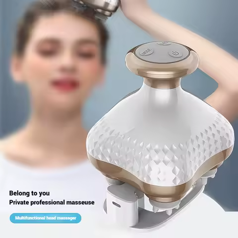 Electric Scalp Massager with 4 Alternative Tissue Kneading Nodes Idea Pressure Release Head Massager for Muscles Shoulder Calf