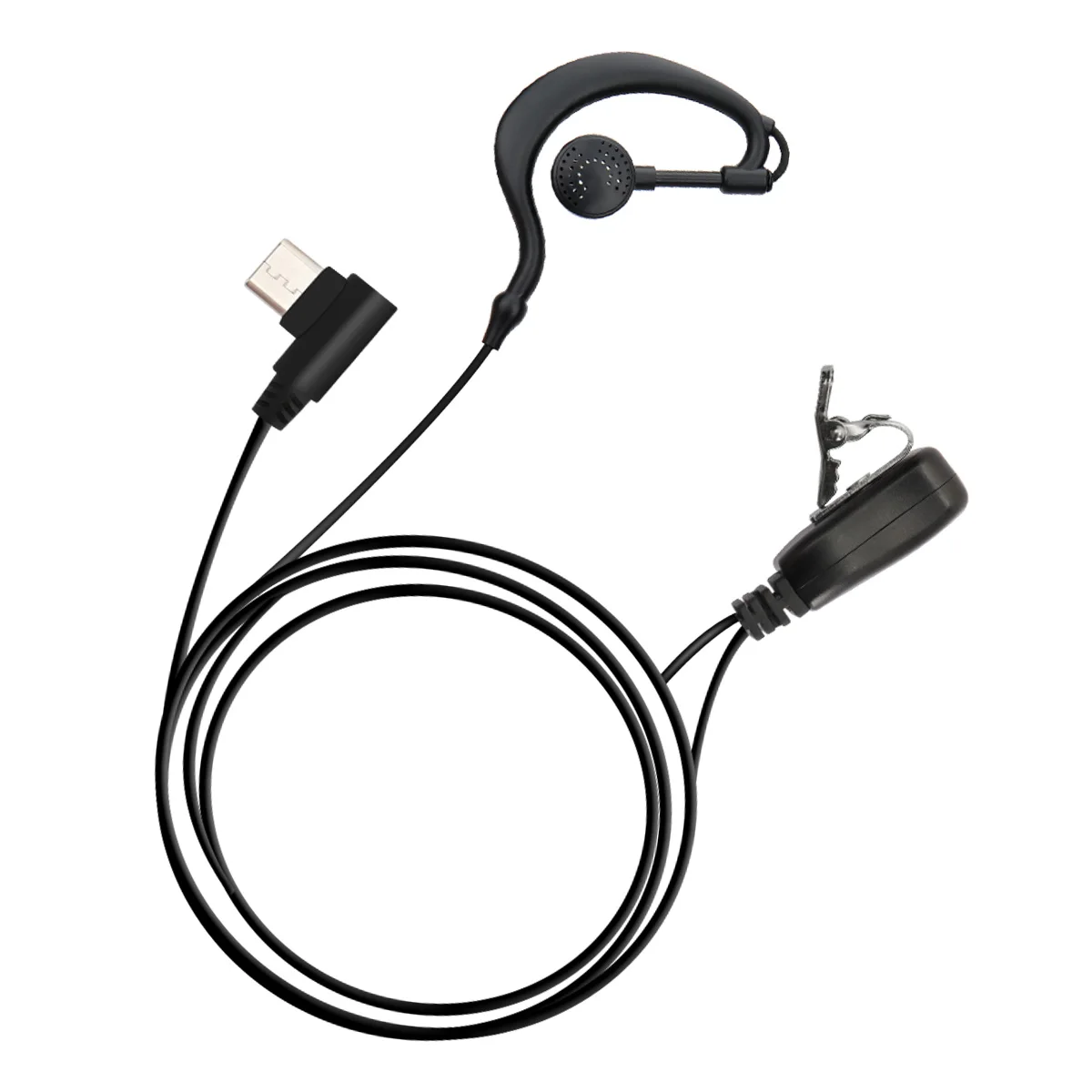 ABBREE Walkie Talkie Headset Oortje met PTT MIC Type-C 360 °   Draaibaar voor Global POC Network Radio GP-268 GP-298 ZELLO 4G 5G