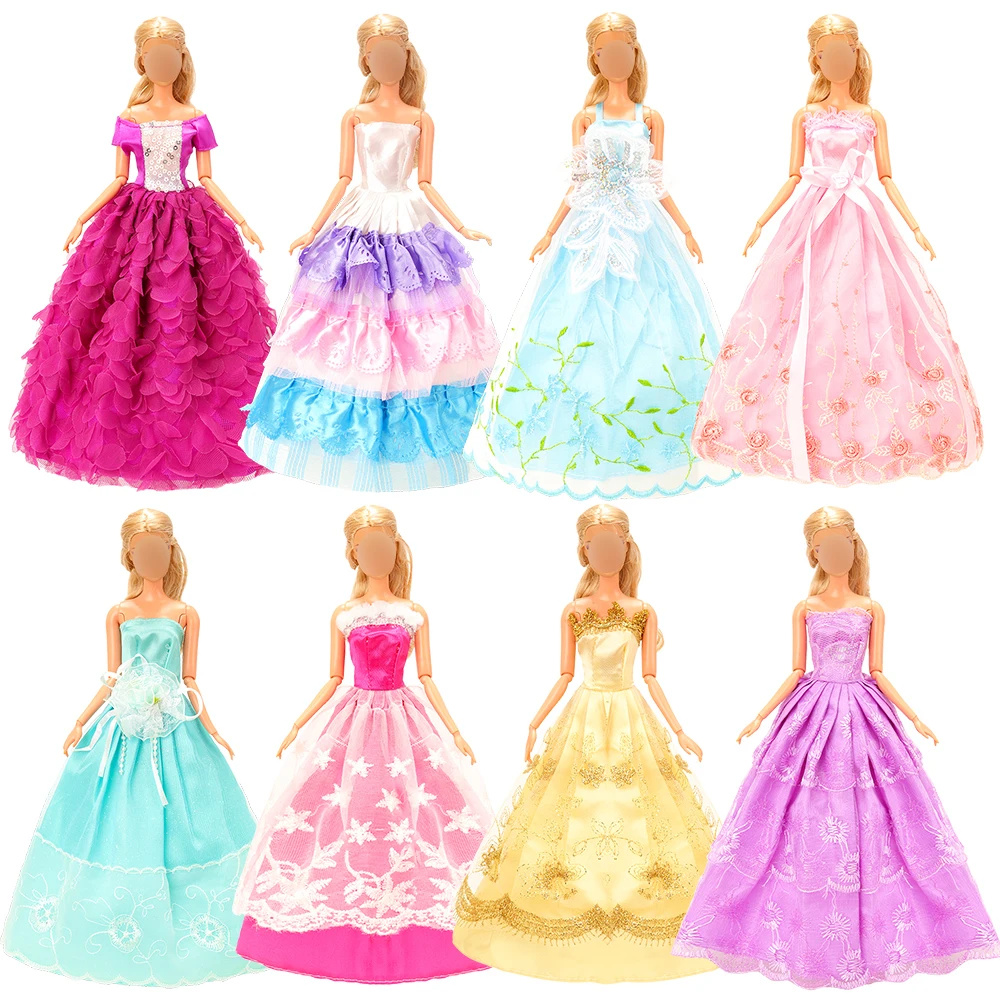 Barwa Random Style 27 Pieces=10 Dresses+5 Shoes+6 Crowns+6 Necklaces for 11.5inch Doll Kids Toys Birthdays Gifts