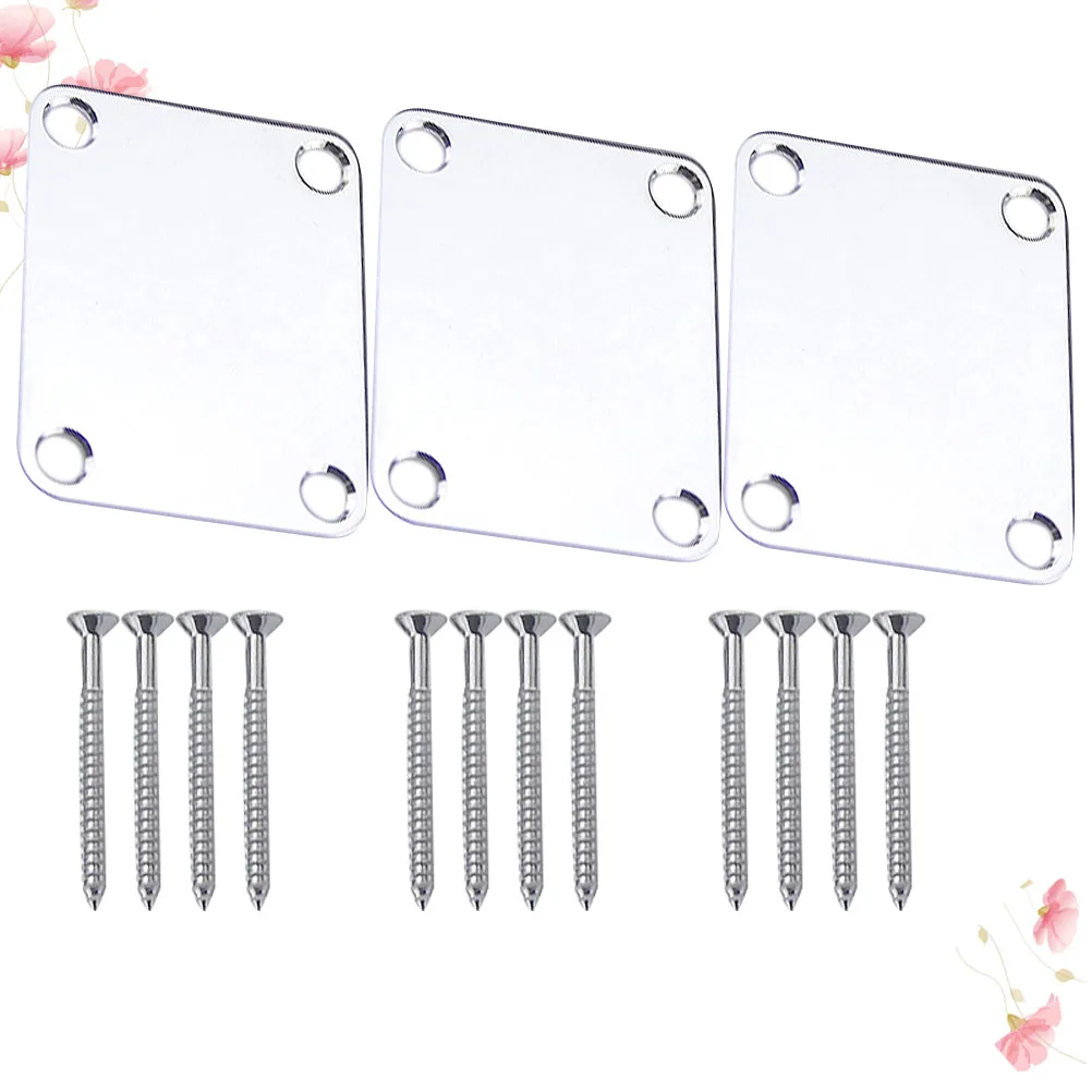 

3 Pcs Musical Instrument Reinforcement Board Neck Accessory Bass Accessories Guitar Parts Square