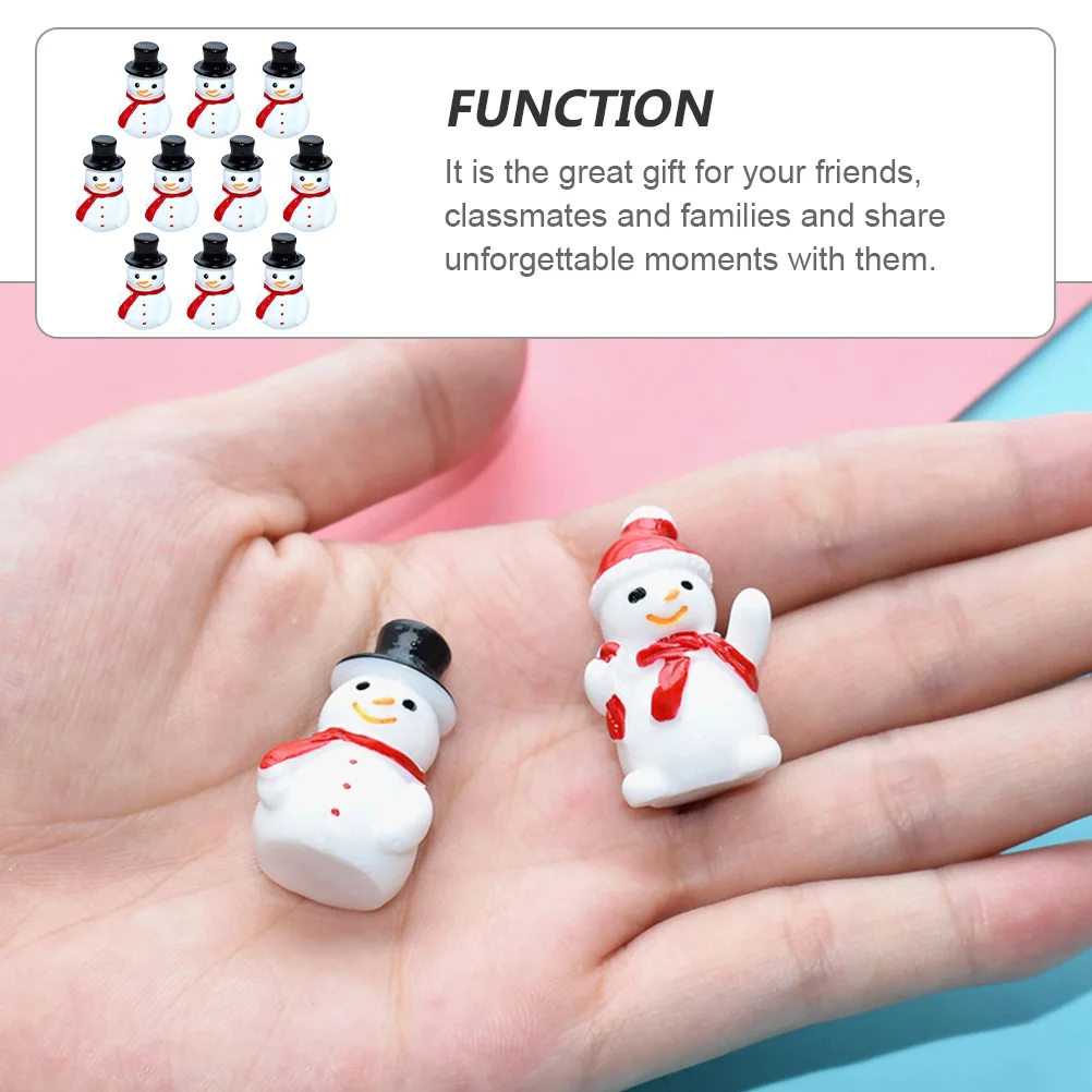 

20Pcs Christmas Snowman Decor Miniature Statues Traditional Spirit DIY Miniatures for Crafts Christmas Craft Supplies