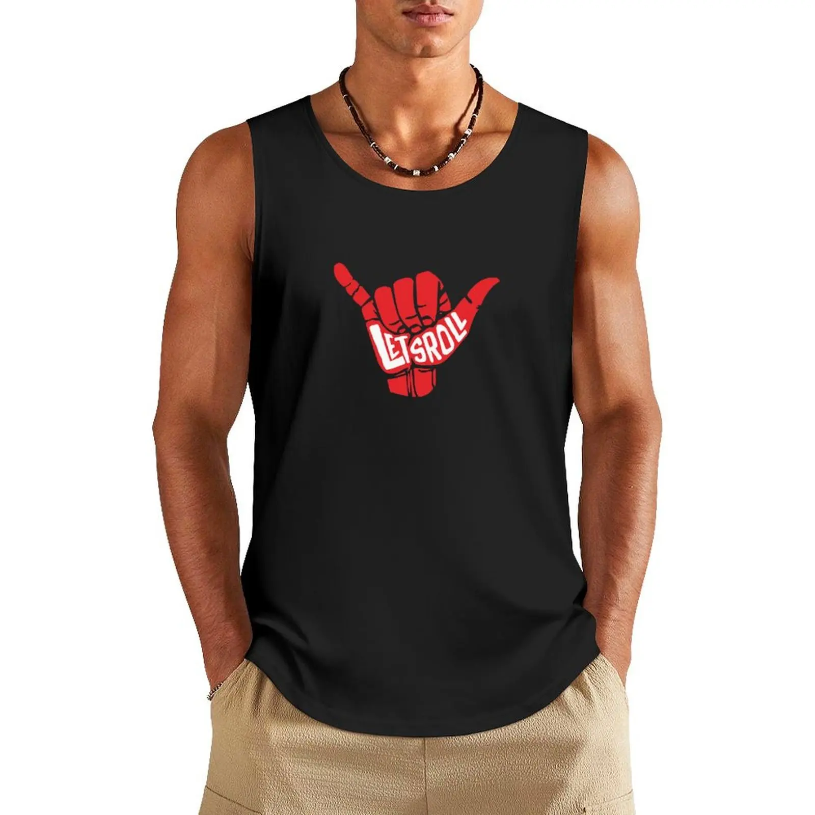 Lets Roll Brazilian Jiu-Jitsu Tank Top Sleeveless T-shirt bodybuilding men clothes gym clothes men gym top