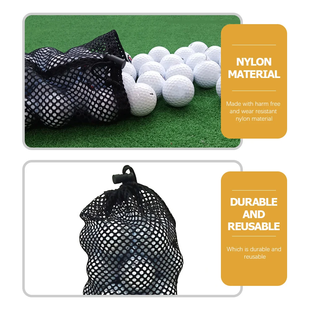 

1pc Golf Ball Mesh Bag Large Capacity Drawstring Storage Pouch For Tennis Ball Picking Sports Training Fitness Exercise