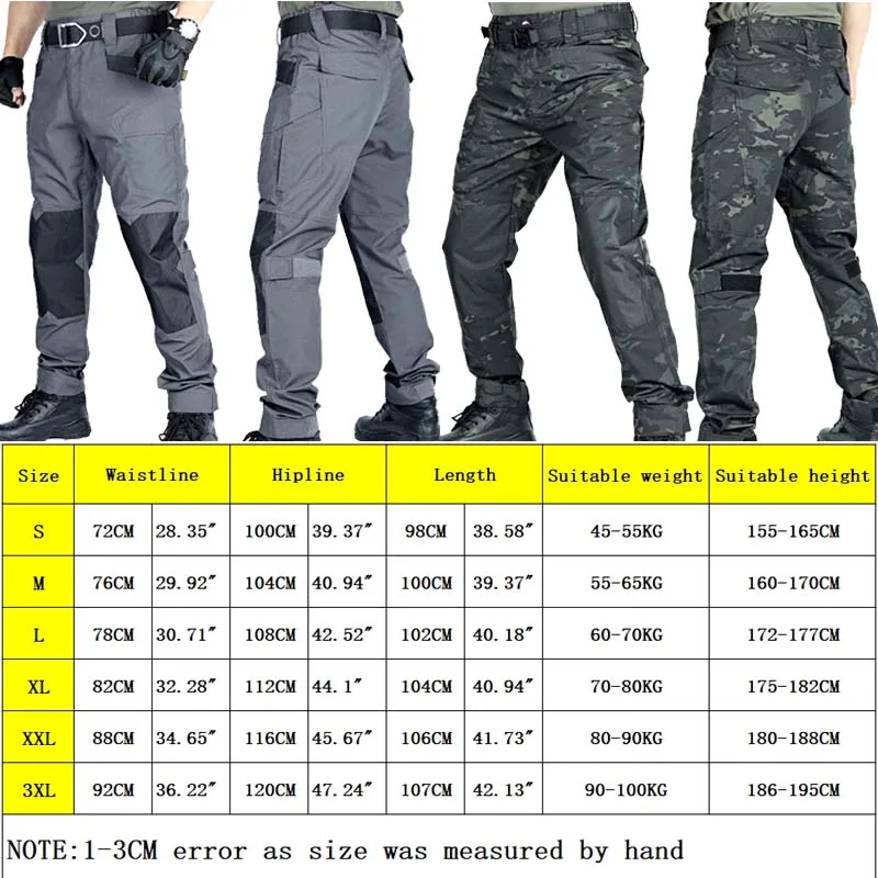 Pantaloni tattici militari Pantaloni da uomo Pantaloni da combattimento Pantaloni cargo multitasche impermeabili resistenti all'usura Abbigliamento da lavoro da arrampicata