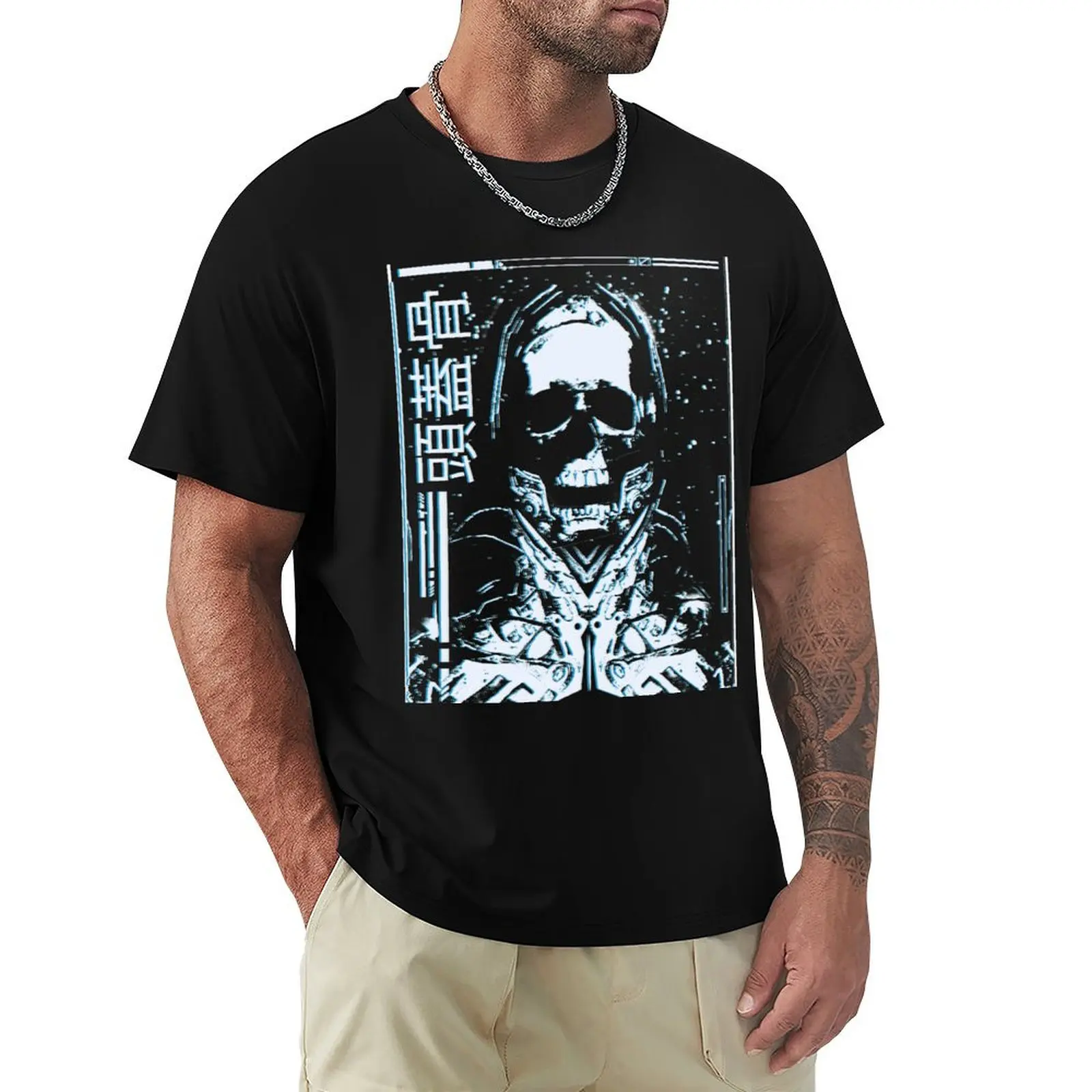 

skull cyberpunk style T-Shirt luxury designer funny meme t-shirts tops shirts graphic tee tshirts for men