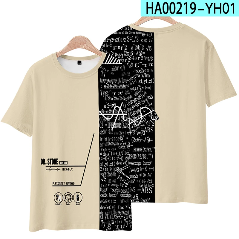 

Dr. STONE 3D Printing T-shirt Summer Fashion Round Neck Short Sleeve Popular Japanese Anime Streetwear Plus Size