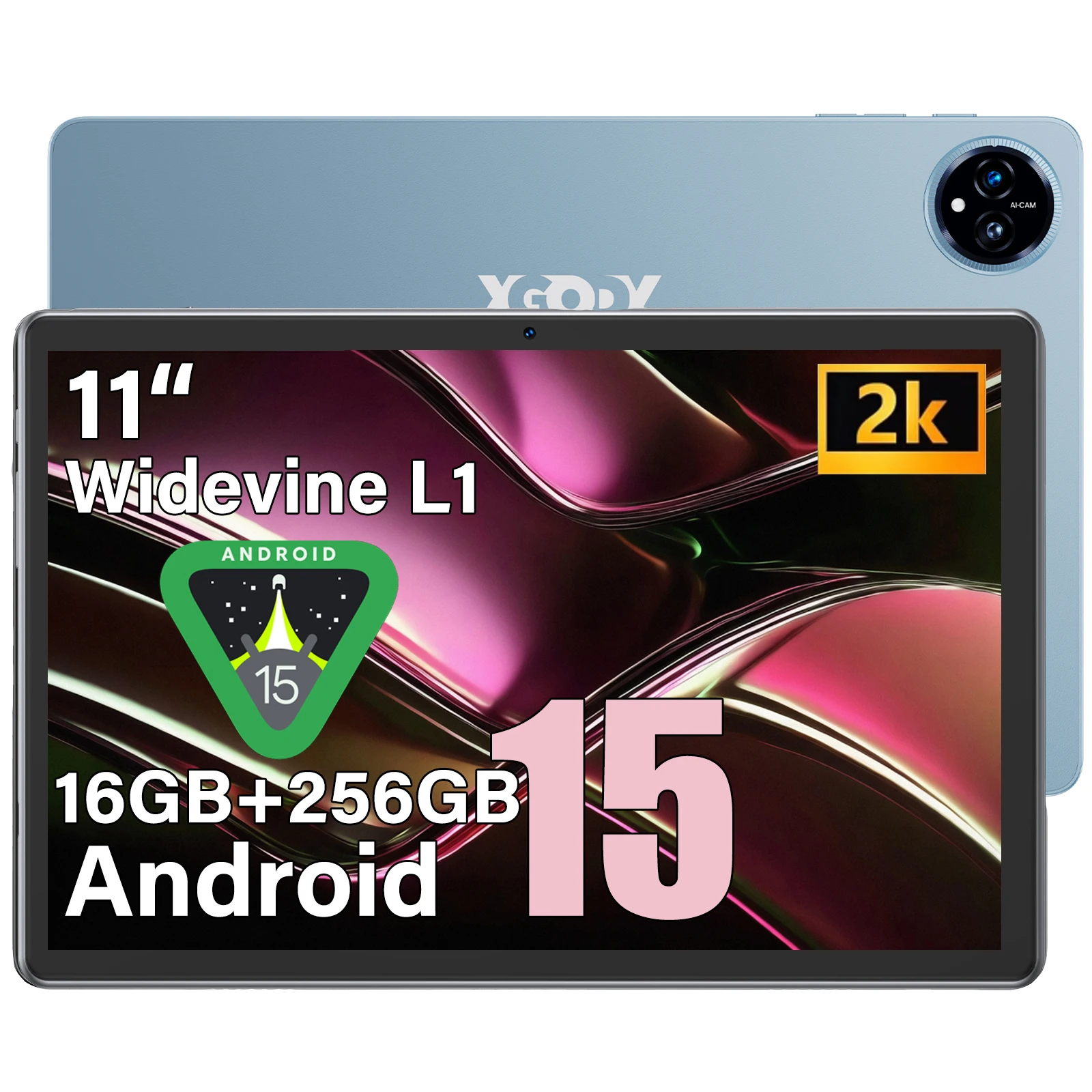 XGODY Tab Q17 Pro Tablet PC 11" Android 15 24GB RAM(6+18) 256GB ROM 8000Mah Akku Widevine L1 Unterstützung Tablet Dual Kamera