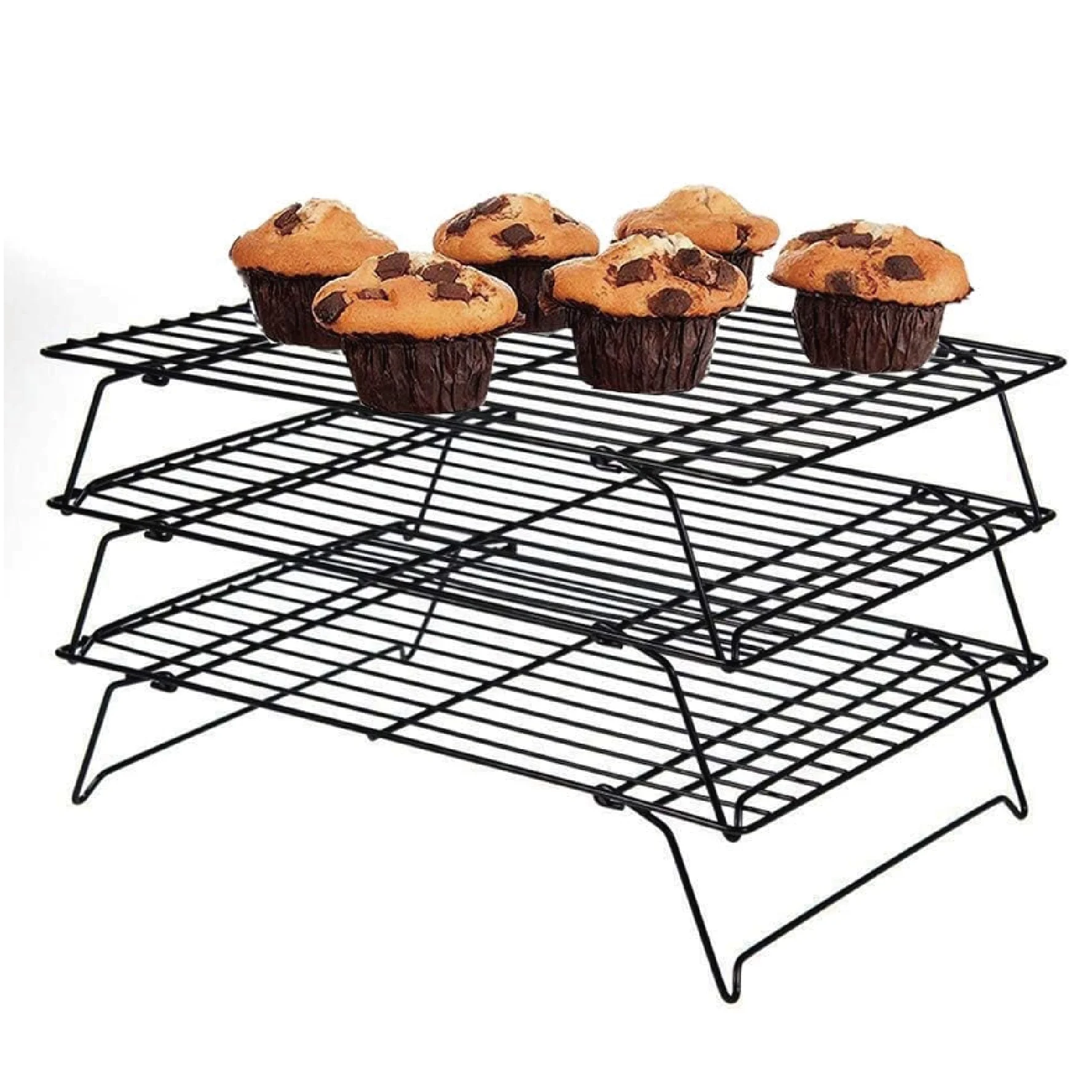 3-Tier Cooling Racks, Stackable Baking Rack Shelf, Kitchen Cookie Cooling Rack Baking Supplies for Bread Cake Biscuits and More