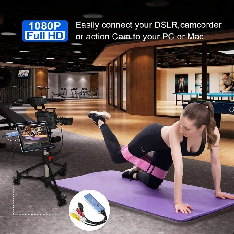 USB 2.0 Video Capture Card VHS VCR TV To DVD Converter For Mac OS X PC Windows 7 8 10