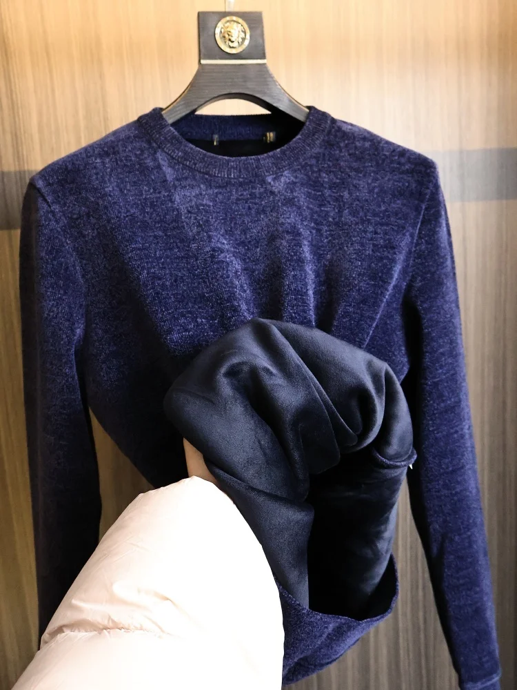 

Мужской модный вязаный свитер Homesi с круглым вырезом, мягкий, приятный к телу, осенне-зимний, повседневный, городской стиль