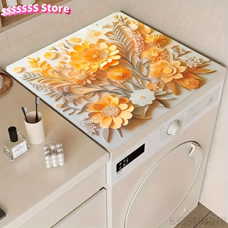 Washing Machine Dust Cover Mat, Dish Drying Mat Washer And Dryer Top Mat Covers3 for Washstand Cup Pad, Coffee Mat, Pet Mat, Ba
