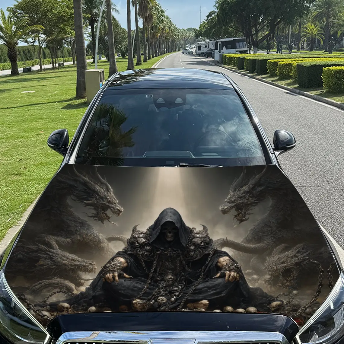 غلاف فينيل للسيارة من Nether Reaper للتحكم في التنين، ملصق غطاء السيارة المقاوم للماء من مادة PVC، عصا ذاتية اللصق مقاومة للخدش