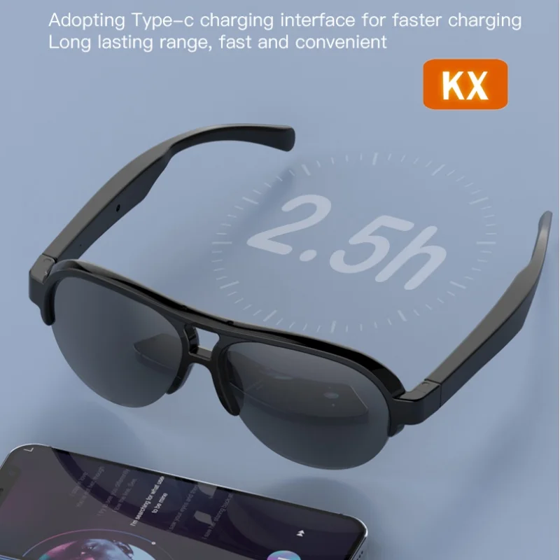 メンズ偏光サングラス,アウトドア用偏光メガネ,オリジナルのパラソル,Bluetooth,ベゼル,uv400,トレンド2022, 5.3