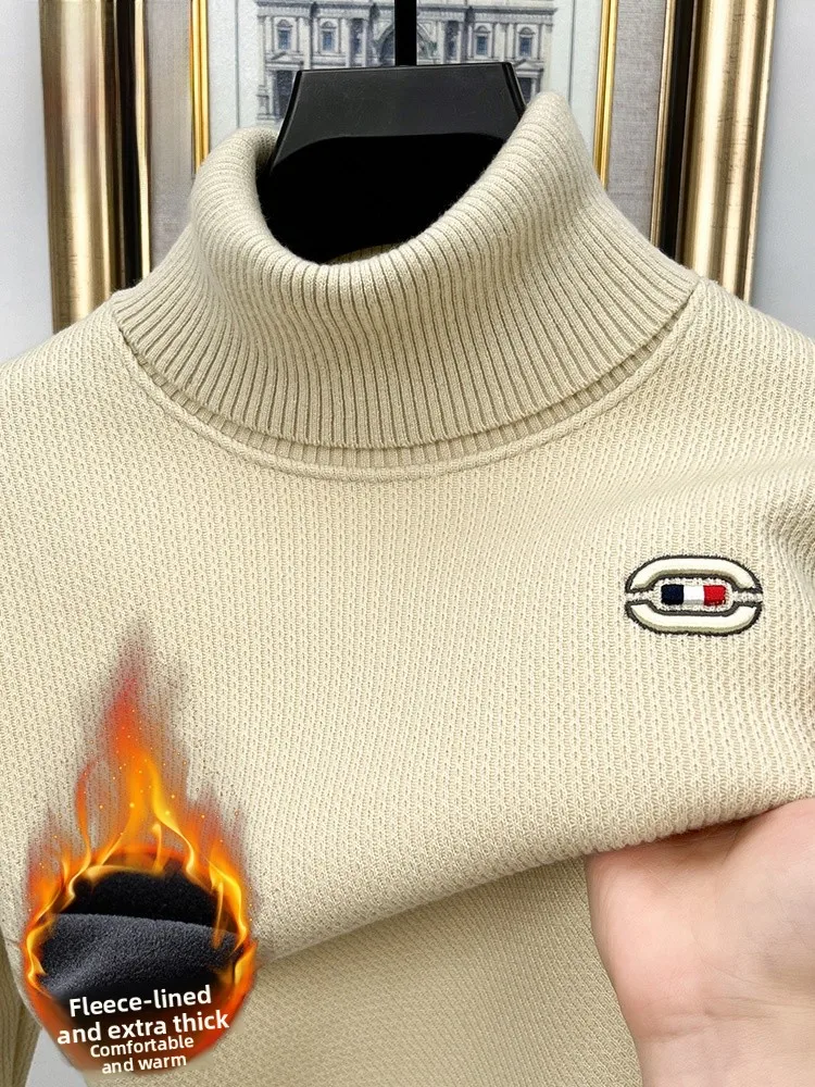 

Lormen Men's Thiened Fce Knitwear High Collar Winter Thermal Base irt Casual Faionable All-Match Knitted Sweater