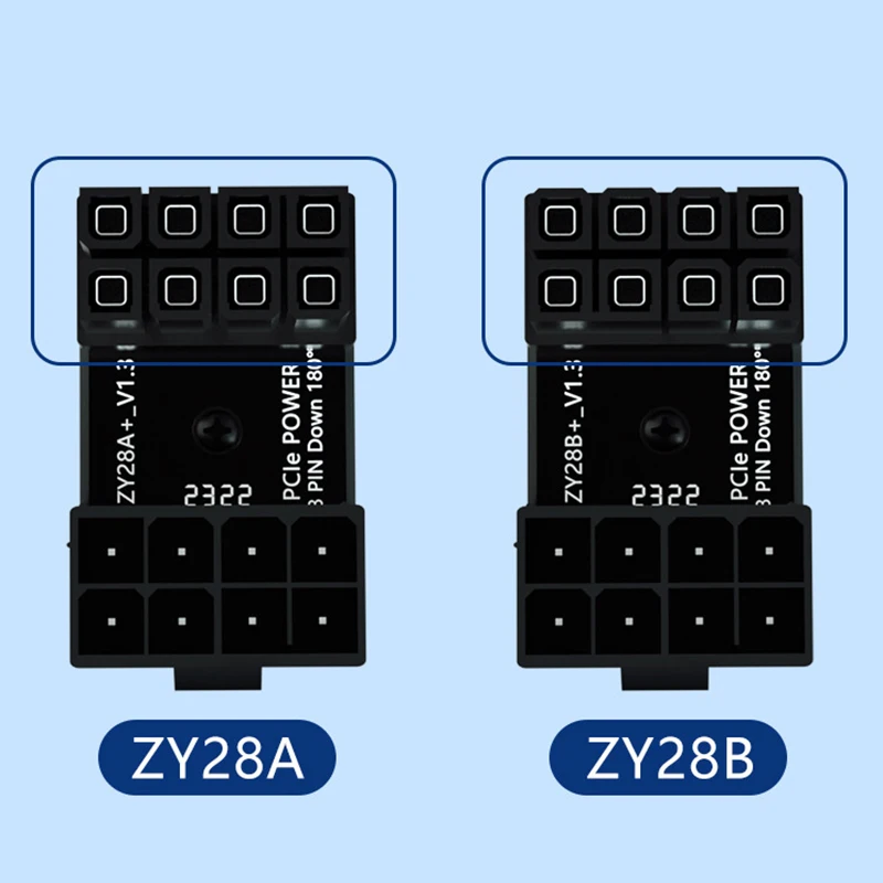 Graphics Card Power Supply Adapter Elbow 180°, GPU PSU Steering Connector PCI-E 6Pin 8Pin Rotating Wiring Artifact Solution