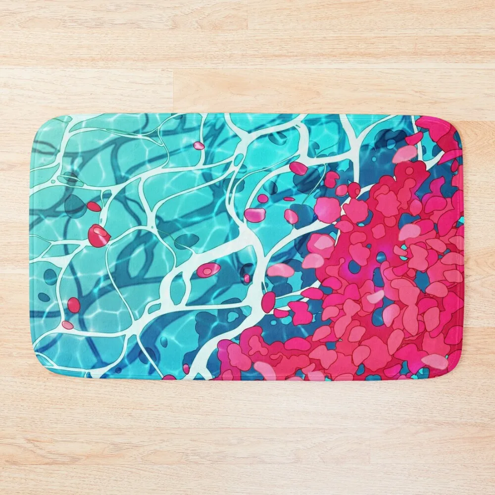 

Red roses and petals in the water Bath Mat Bathroom Supplies Bathroom Accessories Sets Luxury Mat