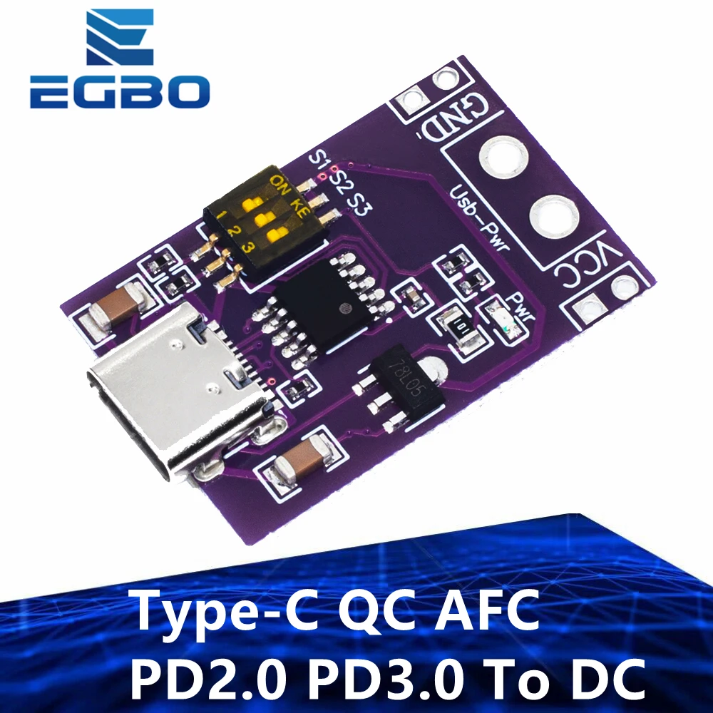 Type-C QC AFC PD2.0 PD3.0 To DC Spoof Scam Fast Charge Trigger Polling Detector USB-PD Notebook Power Supply Change Board Module