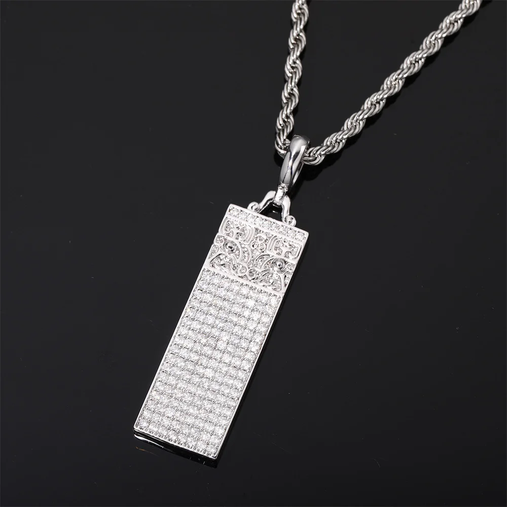 Blingminer Rainbow Color Cross VVS Moissanite Pendant For Men Women S925 Silver Pendants  Pass Diamonds Tester Free Shipping
