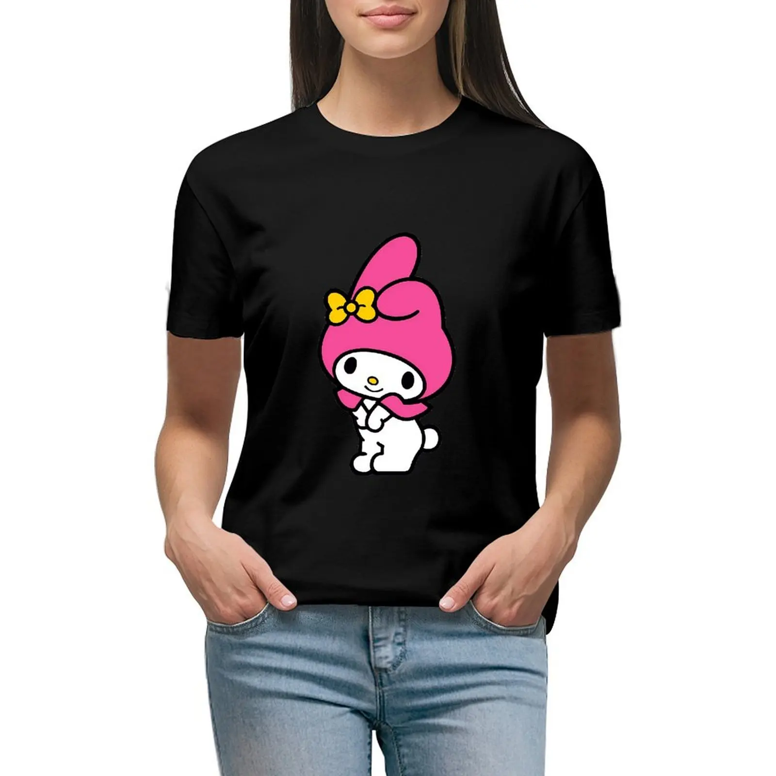 

Модная футболка Sanrio Melody Y2k, женская одежда, летние повседневные милые футболки, одежда