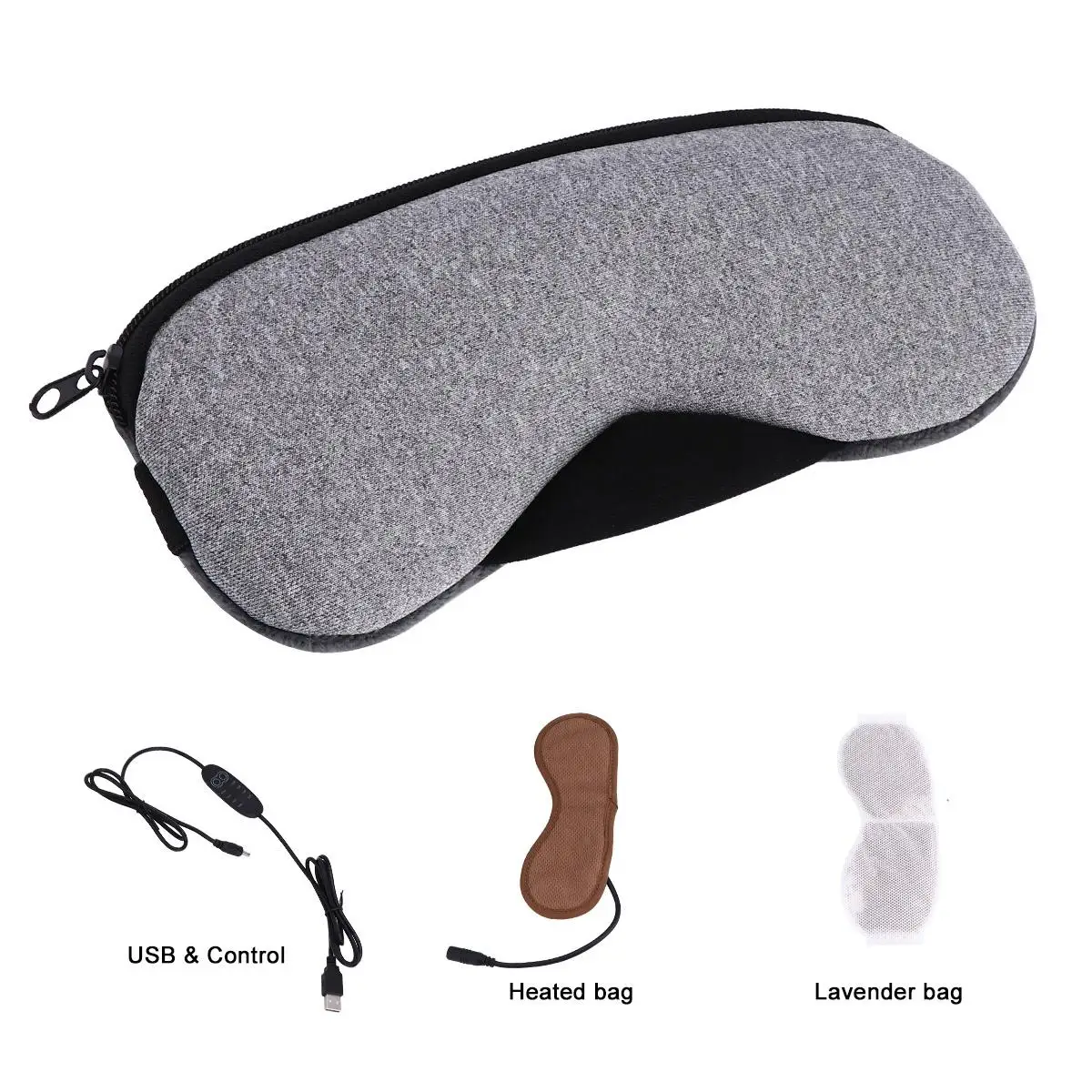 USB Heating Eye Mask Steam Warm Sleeping Protective Rechargeable Improve Circulation Relieve Fatigue Remove Circles Vision