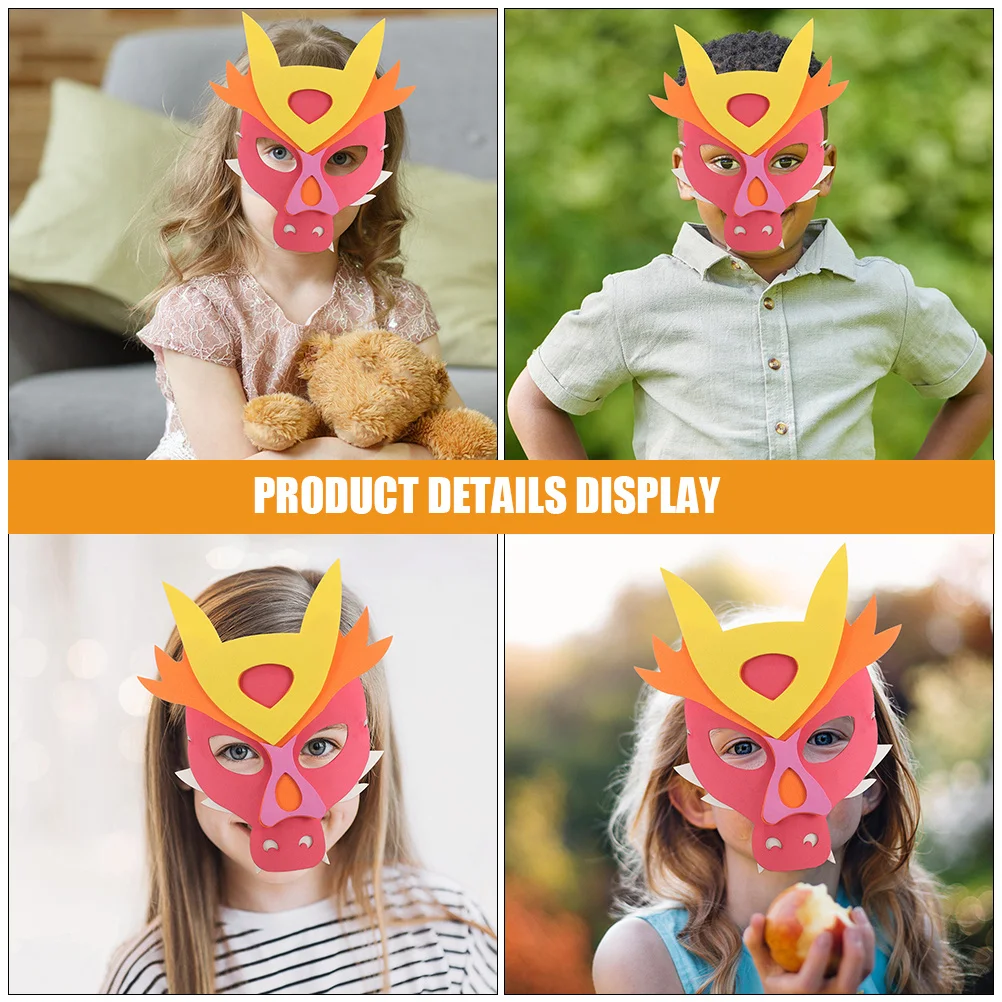 10 pçs máscaras do ano do dragão leve cosplay engraçado animal máscara adereços para crianças masquerade fontes de festa máscara de dragão