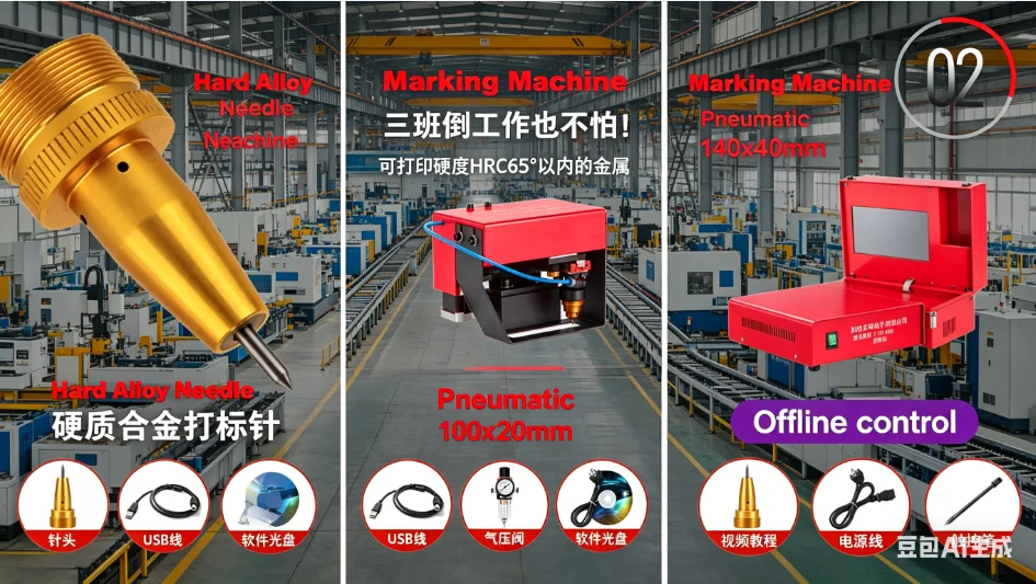 Nameplate Marking Machine Pneumatic Electric Car Frame Dot Pin Engraver 140x40MM 170x110MM Portable Marker Tools for Metal Parts