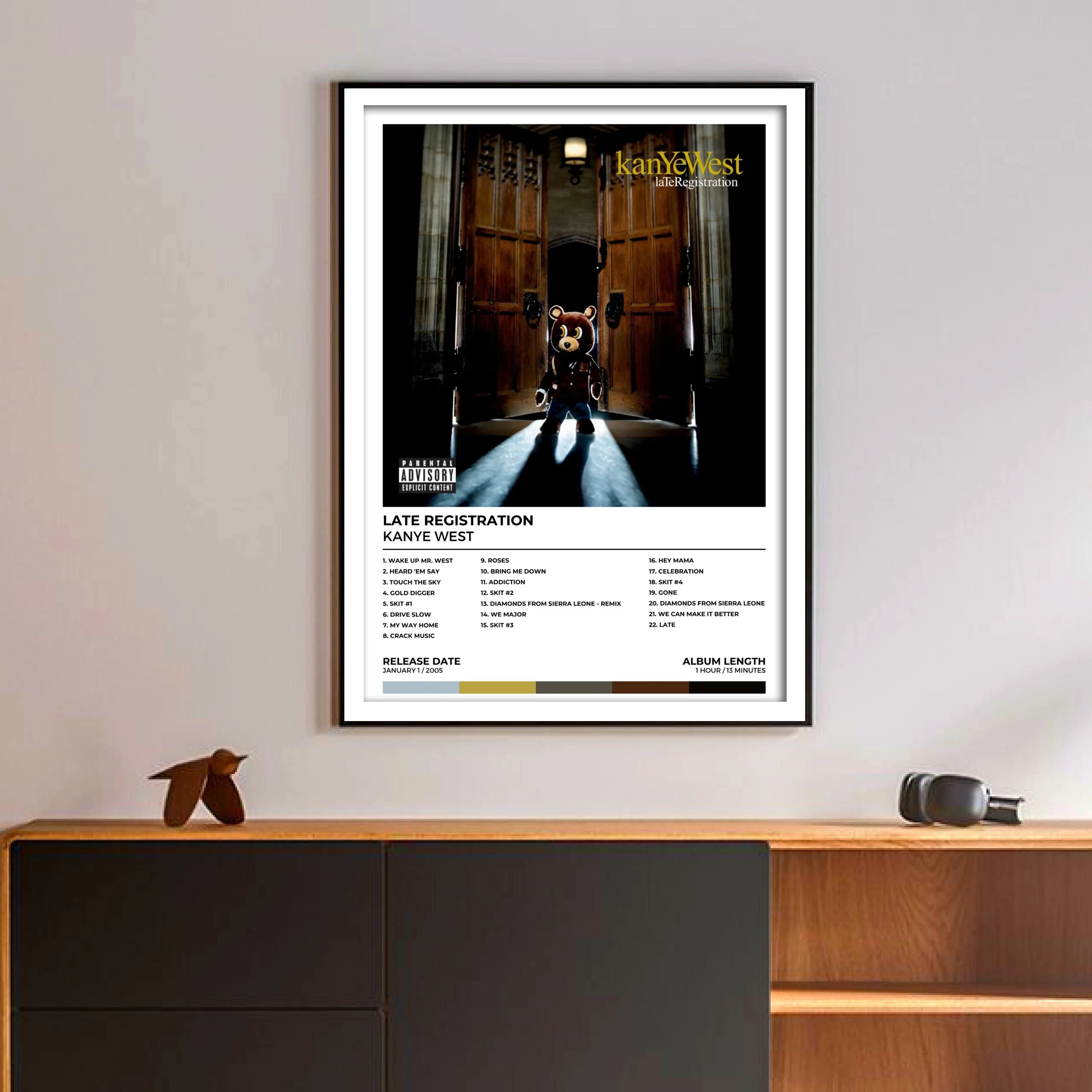 Raper Kanye West Plakat Pop Hip Hop Album Muzyczny Graduation Cover For Room Living Canvas Print Art Home Wall Decor Pictures Gift — zdjęcie 3