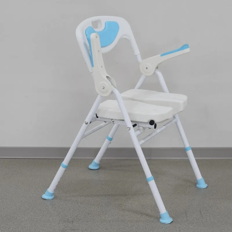 

Luxury Model Mobile Toilet Chair for Elderly and Handicap Bathroom Safety Equipment Non-rust Shower Chair for Home Use