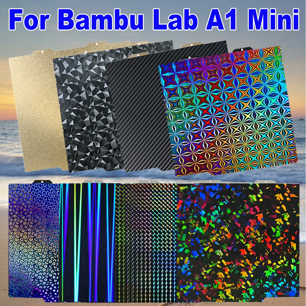 For Bambu Lab A1 Mini PEI Sheet Magnetic PEO PET Smooth Heatbed Spring Steel Sheet for Bambulabs Bamboo lab A1 Mini Build Plate