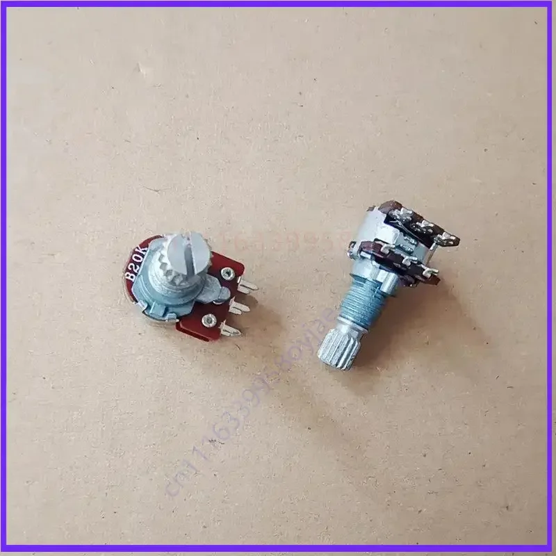 10pcs 12-position dual 6-pin potentiometer B20K B50K B100K power amplifier volume control potentiometer, handle length 15MM