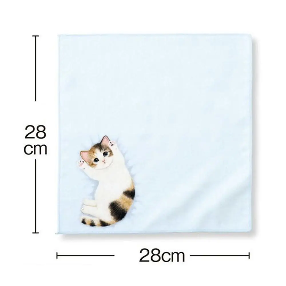 Toalla de mano divertida de gato de algodón para el hogar, súper absorbente, absorbente, engrosamiento, secado rápido